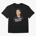 Cristiano Ronaldo Portrait Oversized T-Shirt Celebrate the Magic of FIFA World Cup 2026 Group Stage Centered on Haaland and Mbappe, Argentina and Brazil Energy, Global Supporter Spirit, Legendary Goals, National Colors and Tournament Celebration;