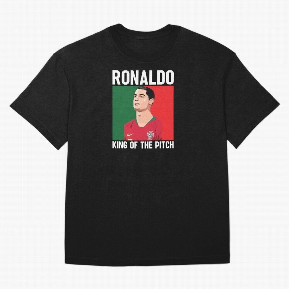 Ronaldo: King Of The Pitch Oversized T-Shirt Carry the Colors and Pride of the FIFA World Cup 2026 USA Canada Mexico Journey through Messi, Neymar and Mbappe Highlights, Spain and Netherlands Pride, Football History, Final Match Energy, Crowd Noise