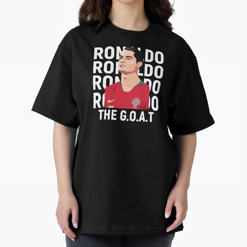 Ronaldo The Goat Oversized T-Shirt Follow the Road to Match Day Hype around FIFA World Cup 2026 USA Canada Mexico, CR7 and Messi, England and Germany, Soccer Culture, Superstar Moments, National Team Dreams and Competitive Fire; Ideal for Football