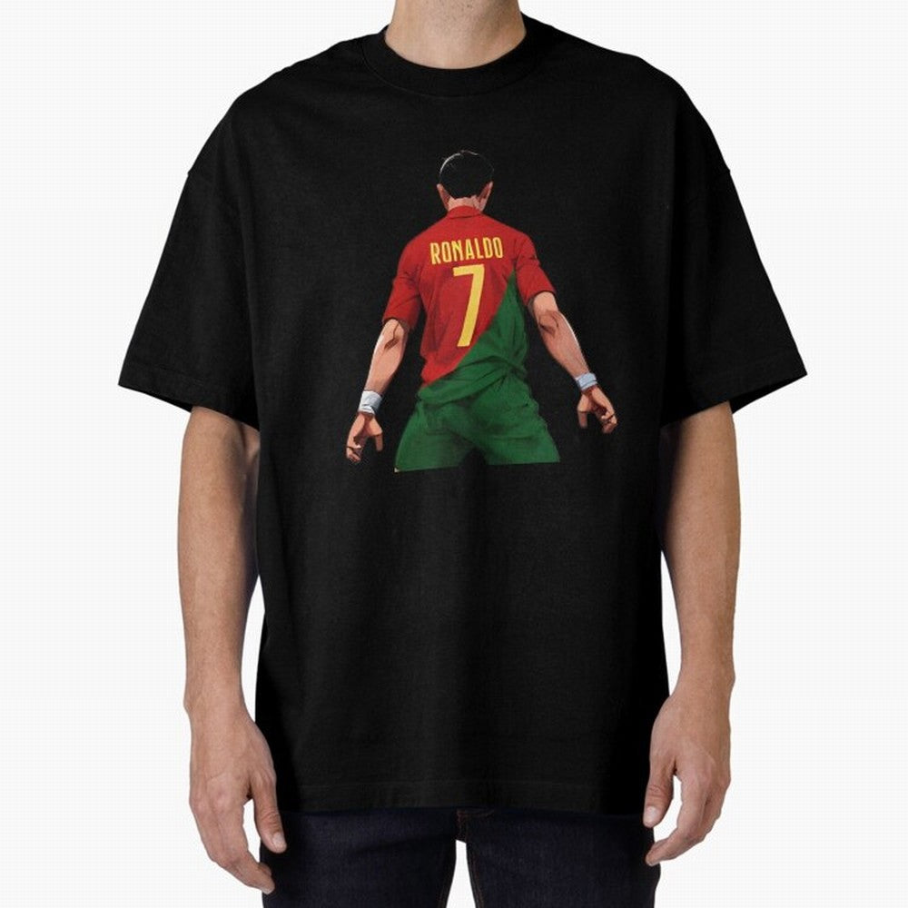 Cristiano Ronaldo Oversized T-Shirt Make Memories around Match Day Hype around FIFA World Cup 2026 Group Stage, Messi, France, Vintage Soccer Flavor, Modern Football Stars, National Flags and Final Night Emotion; Built for Supporters Chasing Trophy