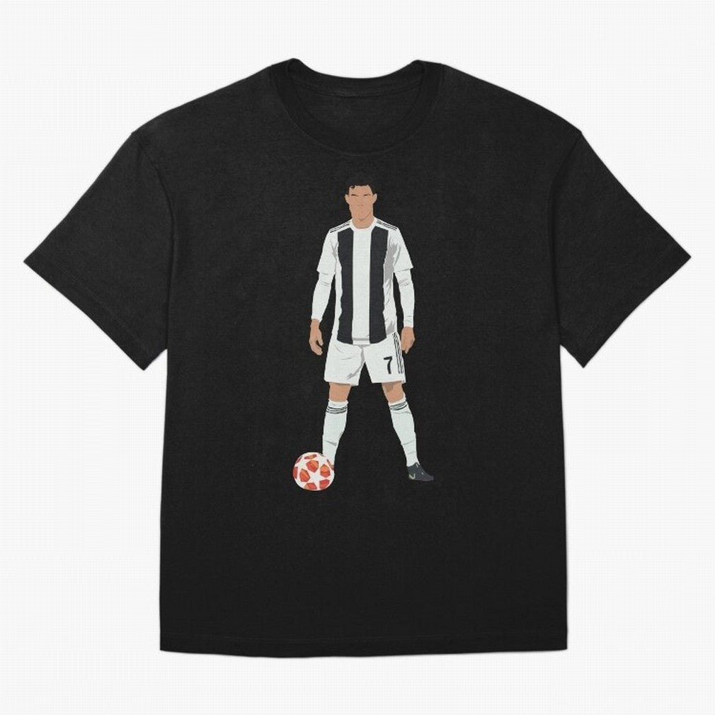 Ronaldo Stance Oversized T-Shirt Make Game Day About Global Football Passion for FIFA World Cup 2026, Centered on Messi, CR7 and Mbappe, Argentina, France and Brazil, Championship Spirit, Famous Goals, Roaring Crowds and International Football