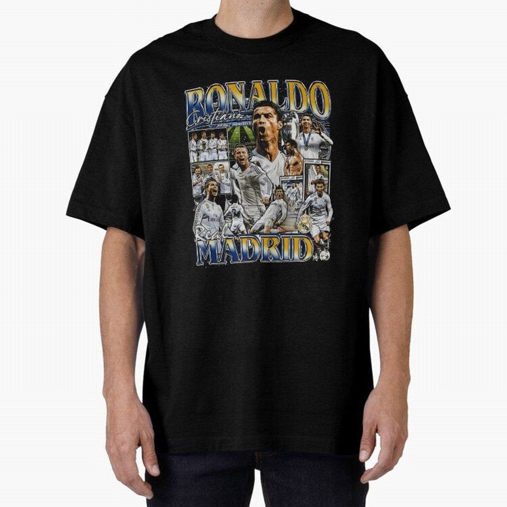 Cristiano Ronaldo Real Vintage Bootleg Oversized T-Shirt Feel FIFA World Cup 2026 Group Stage Highlighting Haaland, Spain and Netherlands Energy, Game Day Rituals, Football Legends, Country Pride and the Road to the Final; Great for Watch Parties,