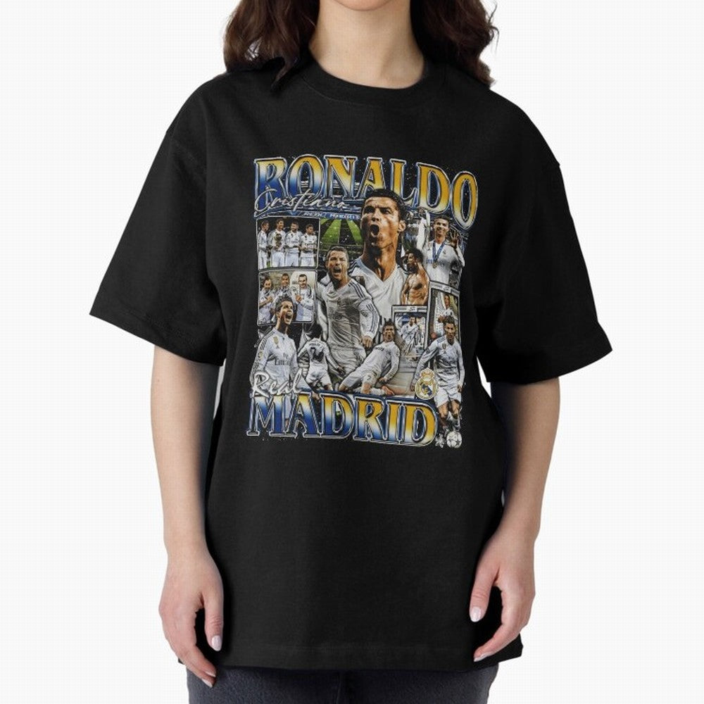 Cristiano Ronaldo Real Vintage Bootleg Oversized T-Shirt Feel FIFA World Cup 2026 Group Stage Highlighting Haaland, Spain and Netherlands Energy, Game Day Rituals, Football Legends, Country Pride and the Road to the Final; Great for Watch Parties,