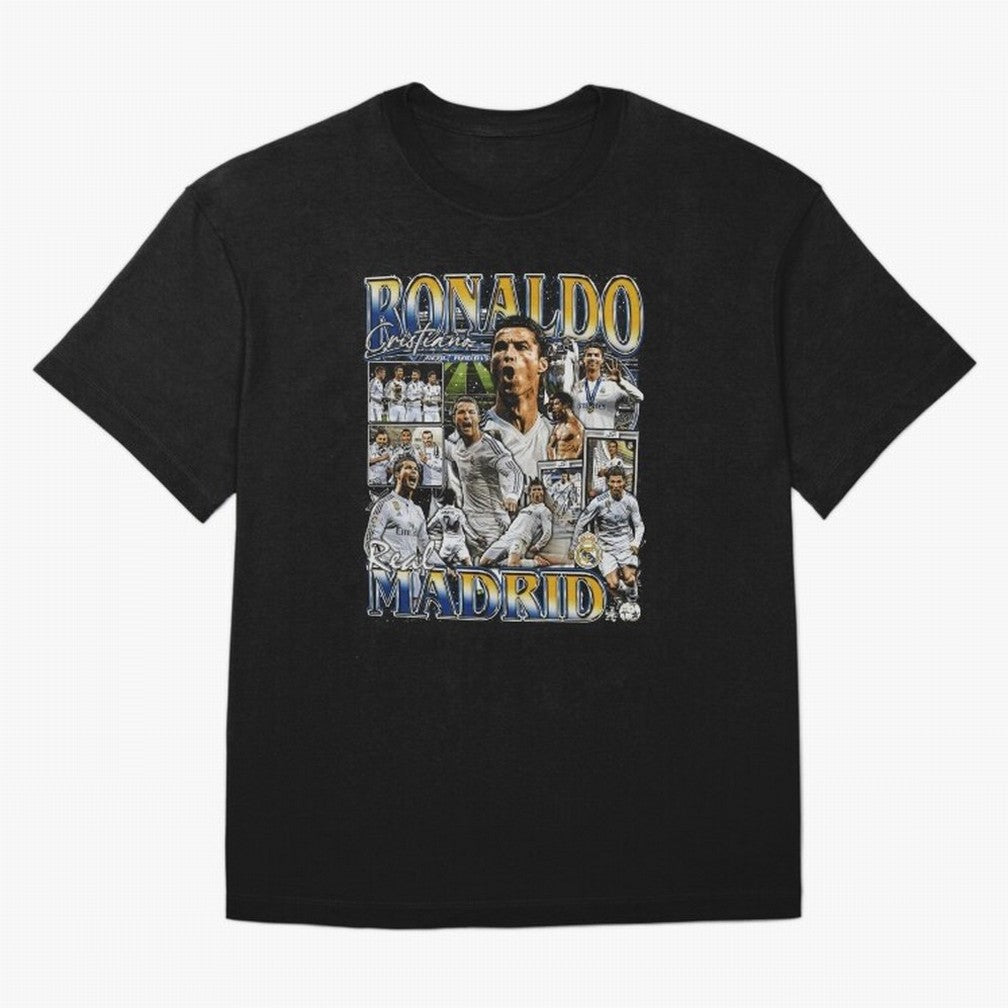 Cristiano Ronaldo Real Vintage Bootleg Oversized T-Shirt Feel FIFA World Cup 2026 Group Stage Highlighting Haaland, Spain and Netherlands Energy, Game Day Rituals, Football Legends, Country Pride and the Road to the Final; Great for Watch Parties,
