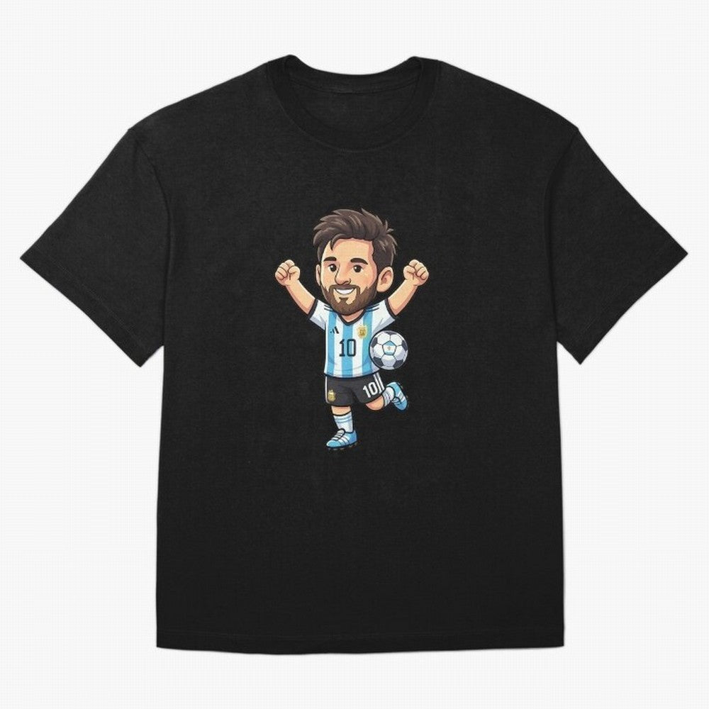 Cute Football Champion Cartoon Design Oversized T-Shirt Enjoy FIFA World Cup 2026 Group Stage Spirit, Filled with Argentina and Brazil, Cristiano Ronaldo, Match Day Excitement, Supporter Culture, Golden Goals and Global Football Passion; Great for