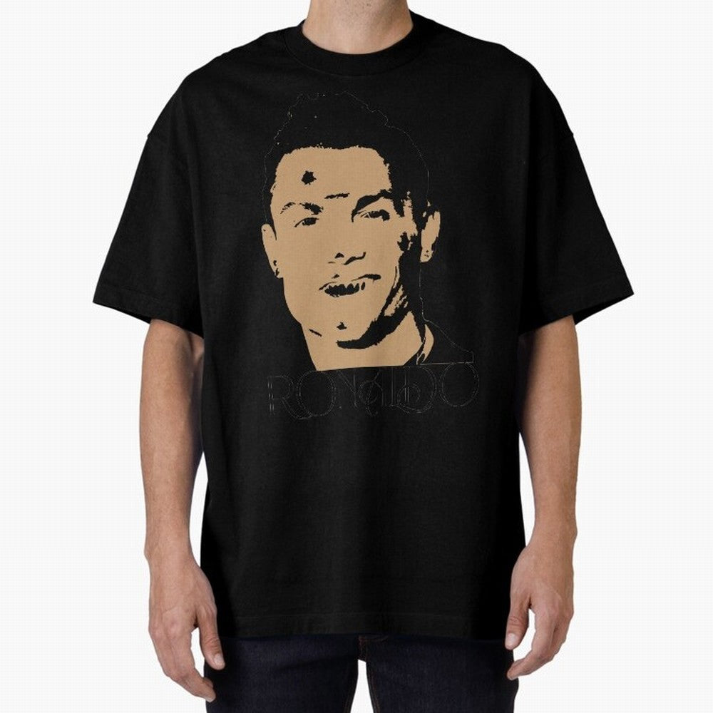 Portugal Football Captain Cristiano Ronaldo Vector Illustration Oversized T-Shirt Turn Up for Match Day Hype around FIFA World Cup 2026 USA Canada Mexico, Messi, Neymar and Mbappe, Spain, Sports Nostalgia, International Competition, Famous Players