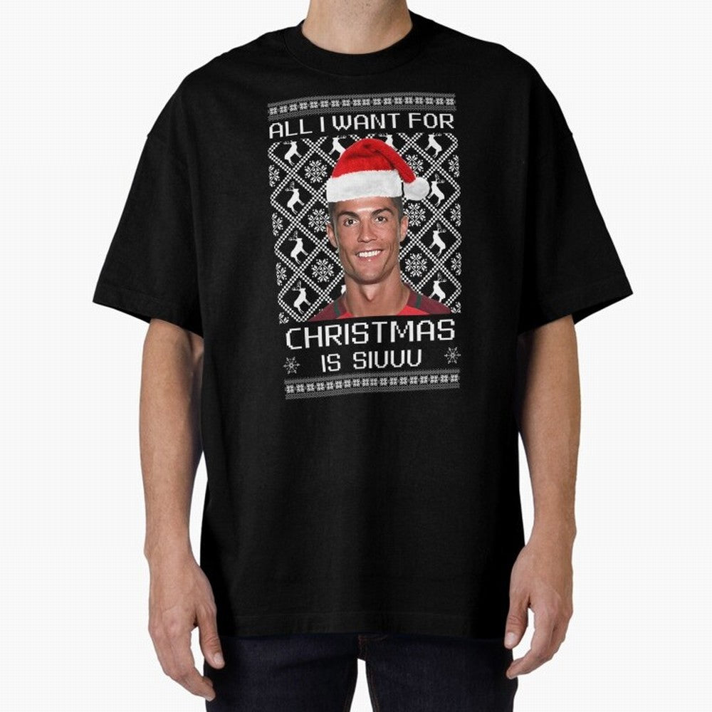 Cristiano Ronaldo Siuuu Christmas Oversized T-Shirt Bring Global Tournament Vibes to the FIFA World Cup 2026 Group Stage Journey through Cristiano Ronaldo Highlights, Spain and Netherlands Pride, Tournament Hype, Historic Matchups, Family Viewing