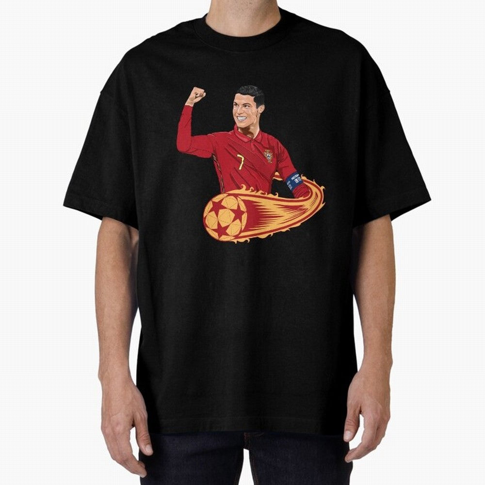 Cristiano Ronaldo drawing Oversized T-Shirt Carry the FIFA World Cup 2026 Journey through Mbappe and Neymar Highlights, Argentina and Brazil Pride, Soccer Culture, Superstar Moments, National Team Dreams and Competitive Fire; Perfect for People Who