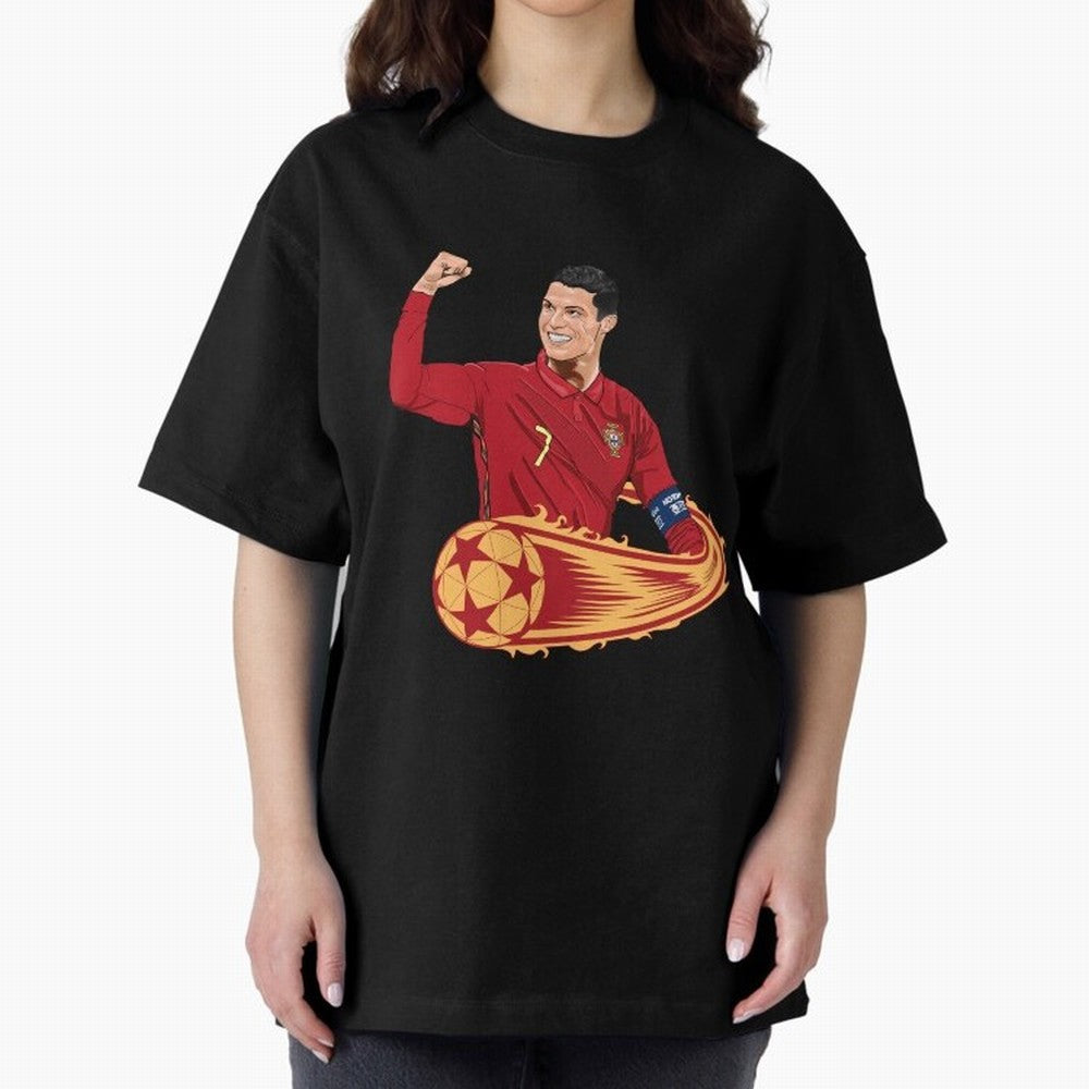 Cristiano Ronaldo drawing Oversized T-Shirt Carry the FIFA World Cup 2026 Journey through Mbappe and Neymar Highlights, Argentina and Brazil Pride, Soccer Culture, Superstar Moments, National Team Dreams and Competitive Fire; Perfect for People Who