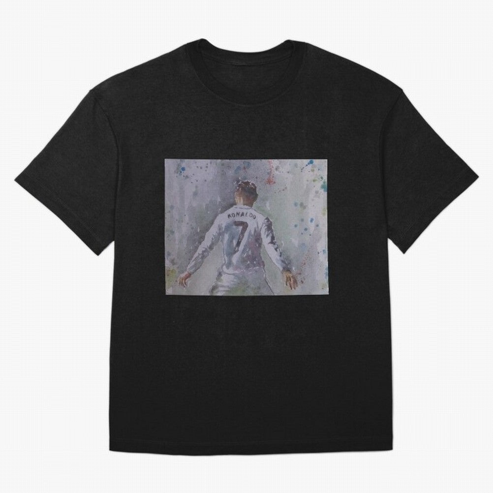 Cristiano Ronaldo - Portrait 2 Oversized T-Shirt Mark FIFA World Cup 2026 Group Stage Spirit, Connected to Brazil, Portugal and Argentina, Mbappe and Neymar, Classic Soccer Heritage, Championship Pressure, Fan Loyalty and International Pride; Made