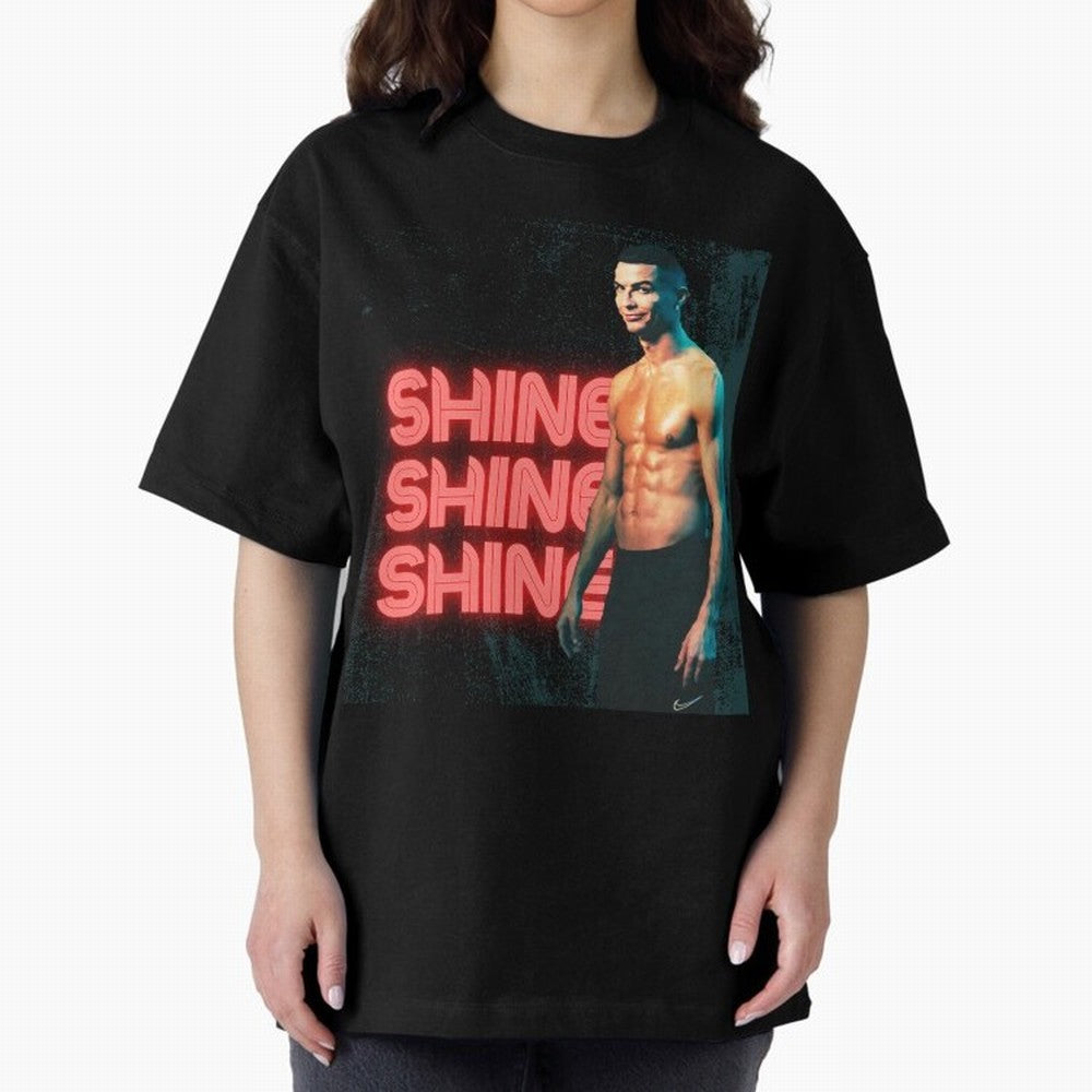 Cristiano Ronaldo Shine Oversized T-Shirt Make Memories around Match Day Hype around FIFA World Cup 2026 Group Stage, Messi, France, Vintage Soccer Flavor, Modern Football Stars, National Flags and Final Night Emotion; Built for Supporters Chasing