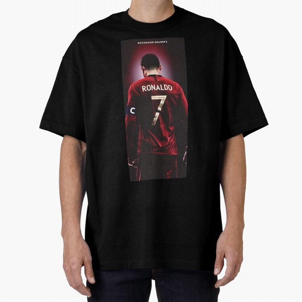 Cristiano Ronaldo Oversized T-Shirt Honor the Football Icons of FIFA World Cup 2026 USA Canada Mexico Spirit, Inspired by Germany, Haaland, Retro Football Energy, Iconic Rivalries, Trophy Chase Drama and Stadium Atmosphere; Created for Match Day