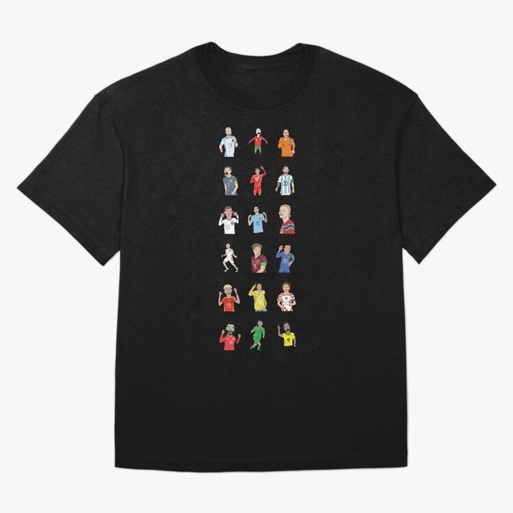 Badly Drawn Footballers Oversized T-Shirt Keep the Legacy of Match Day Hype around FIFA World Cup 2026 Group Stage, Cristiano Ronaldo, France, Retro Football Energy, Iconic Rivalries, Trophy Chase Drama and Stadium Atmosphere; Perfect for People