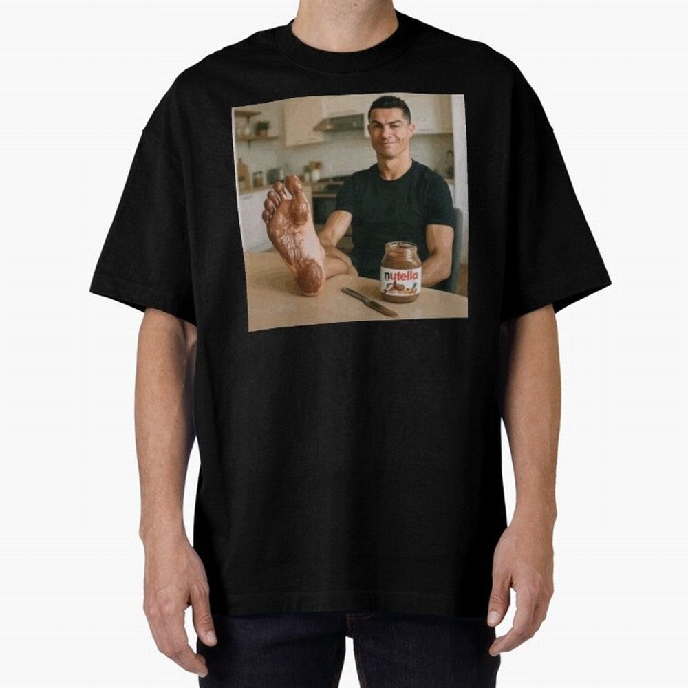 Ronaldo Nutella (LOW RES) Oversized T-Shirt Share the Excitement of FIFA World Cup 2026 Spirit, Built around Germany, Cristiano Ronaldo, Haaland and CR7, Stadium Chants, National Pride, Trophy Dreams and Unforgettable Football Memories; Ideal for