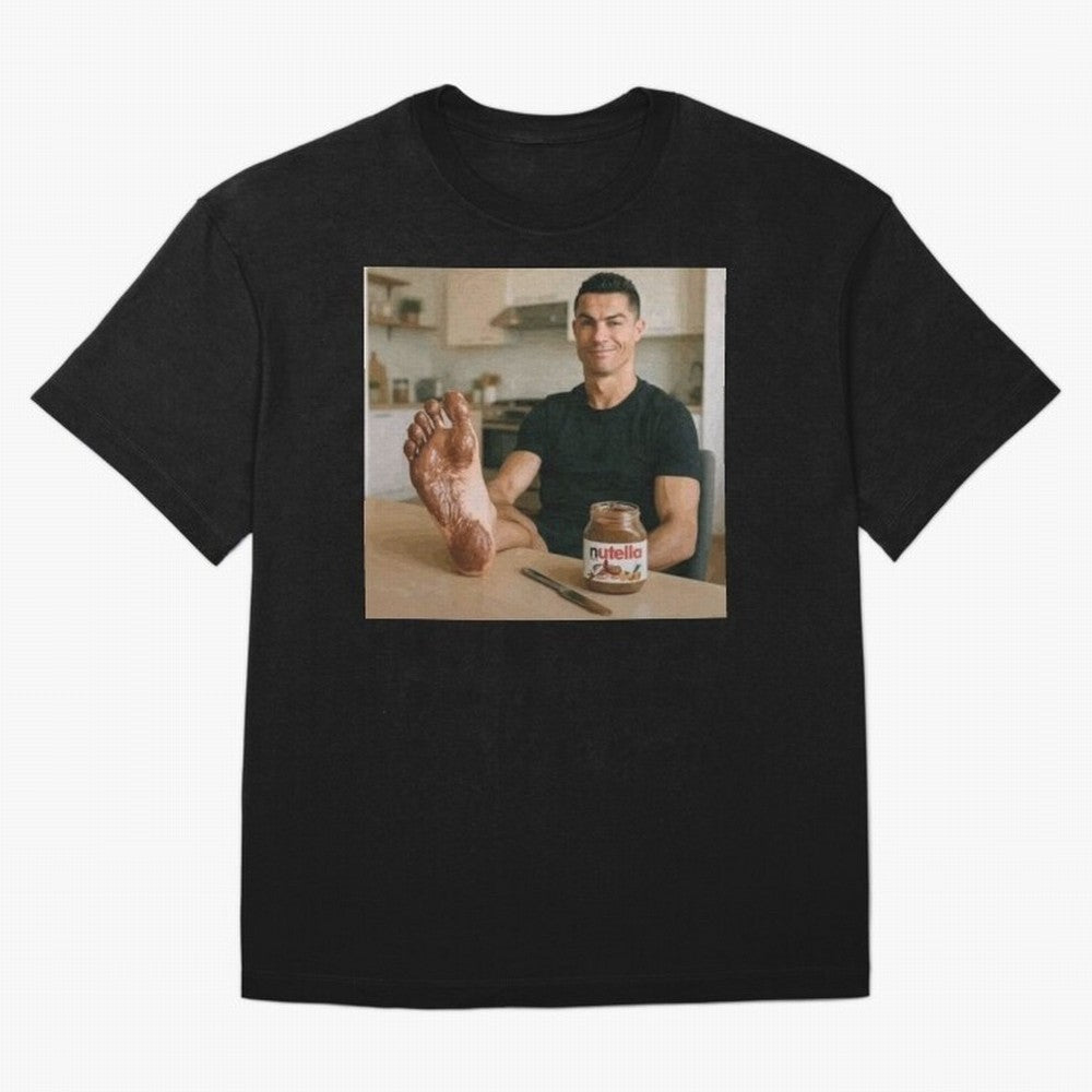 Ronaldo Nutella (LOW RES) Oversized T-Shirt Share the Excitement of FIFA World Cup 2026 Spirit, Built around Germany, Cristiano Ronaldo, Haaland and CR7, Stadium Chants, National Pride, Trophy Dreams and Unforgettable Football Memories; Ideal for