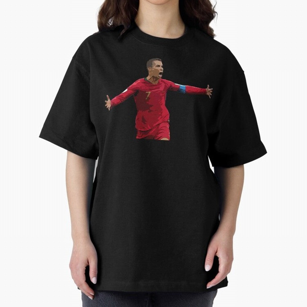 Cristiano Ronaldo Oversized T-Shirt Carry the Colors and Pride of FIFA World Cup 2026 USA Canada Mexico Connected to Mbappe and Neymar, Argentina Energy, Stadium Memories, Football Loyalty, International Chants and Championship Tradition; Perfect