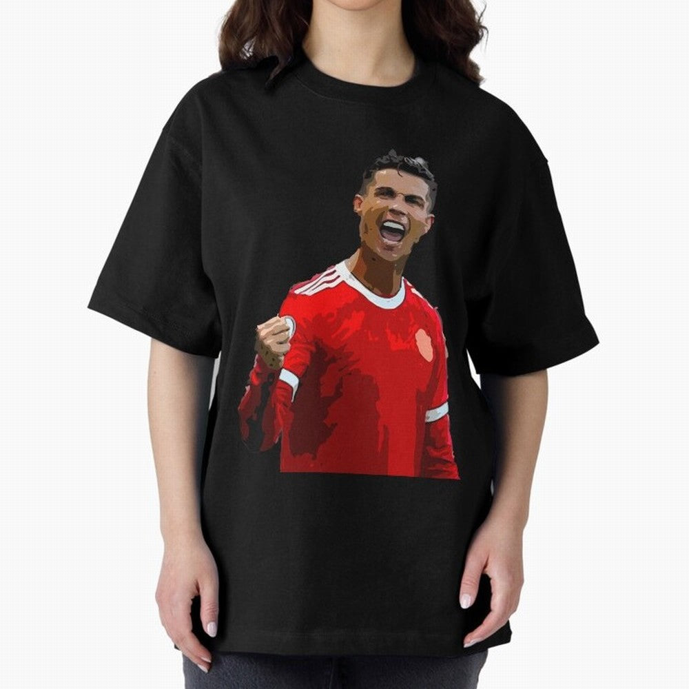 Cristiano Ronaldo Oversized T-Shirt Spotlight Match Day Hype around FIFA World Cup 2026 Group Stage, Haaland and Mbappe, Spain, Stadium Memories, Football Loyalty, International Chants and Championship Tradition; Perfect for Fans, Collectors,