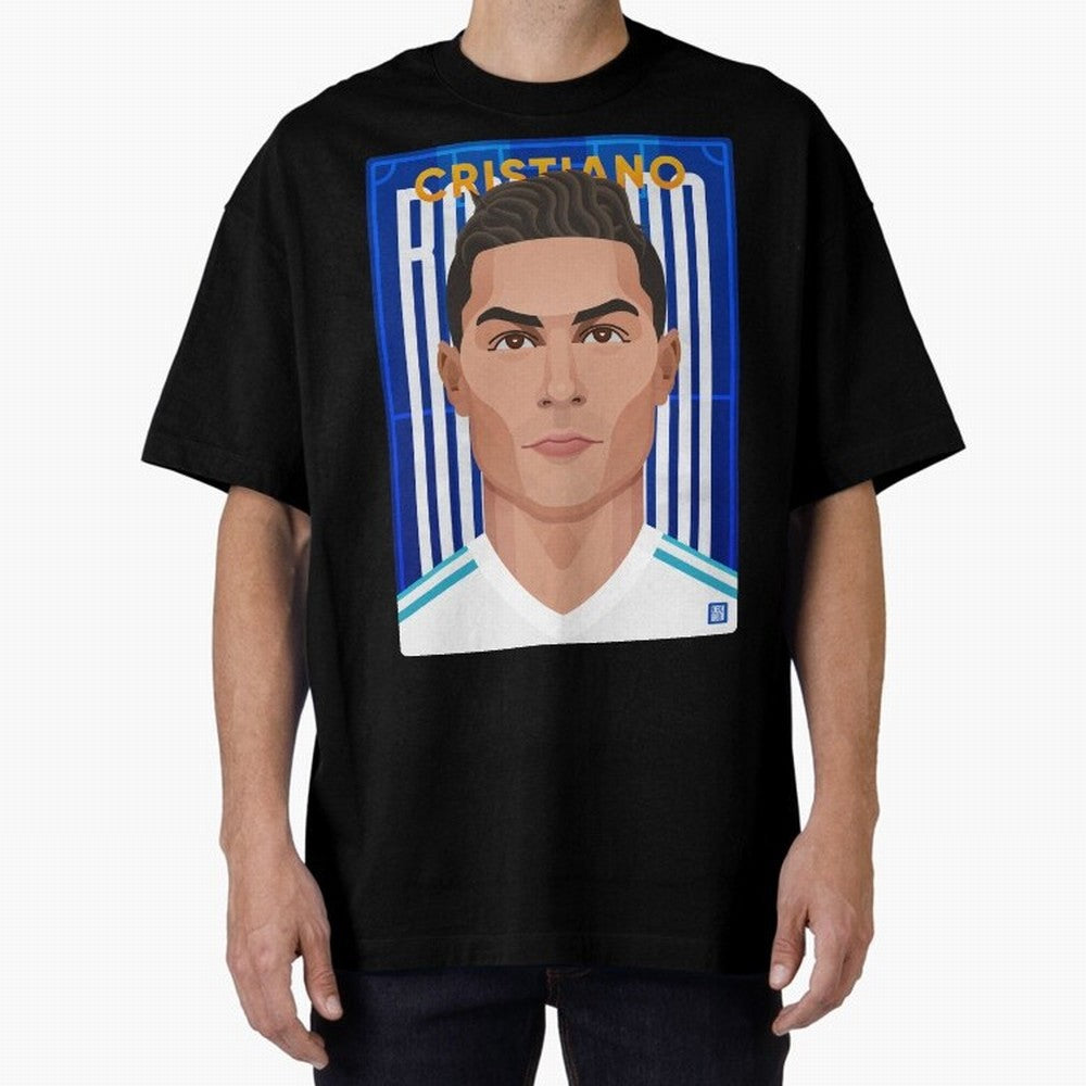 Cristiano Ronaldo (RM) | The Commander Oversized T-Shirt Experience FIFA World Cup 2026 for Fans of Messi, CR7 and Mbappe and England and Germany, Bringing Champion Mindset, Group Stage Buzz, Knockout Tension and Passionate Fan Culture; Perfect for