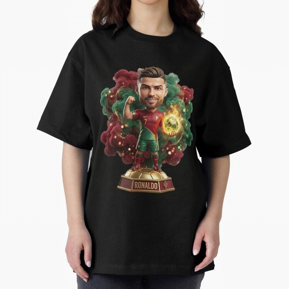 Ronaldo Portugal 2026 - Legend Soccer Chibi 3D Oversized T-Shirt Support Iconic Players in Global Football Passion for FIFA World Cup 2026 USA Canada Mexico, with CR7, Brazil, Portugal and Argentina, Stadium Chants, National Pride, Trophy Dreams