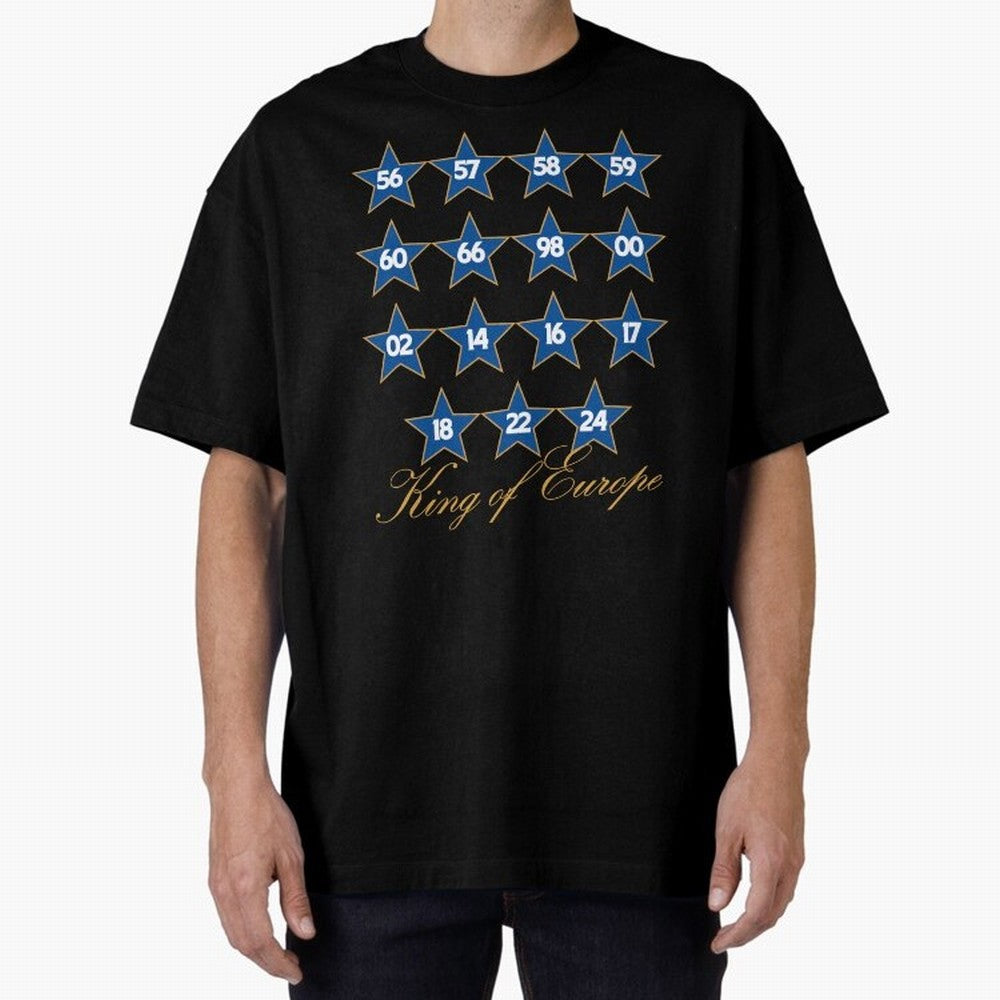 Real Madrid European Cups Oversized T-Shirt Back Your Heroes with FIFA World Cup 2026 Inspired by Messi and Cristiano Ronaldo, Netherlands Energy, Match Day Excitement, Supporter Culture, Golden Goals and Global Football Passion; Perfect for Fans,