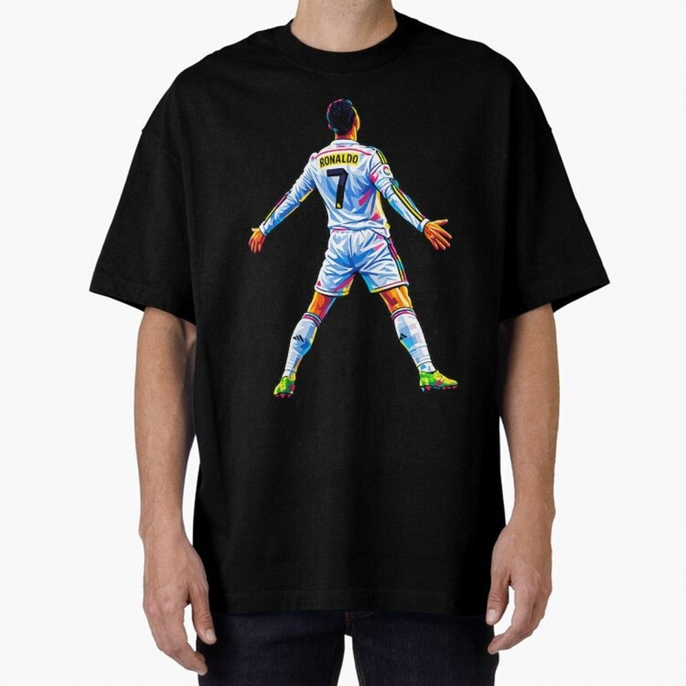 The GOAT Ronaldo Oversized T-Shirt Celebrate FIFA World Cup 2026 Featuring Haaland, Argentina, France and Brazil Energy, Global Supporter Spirit, Legendary Goals, National Colors and Tournament Celebration; Ideal for Passionate Fans Who Love
