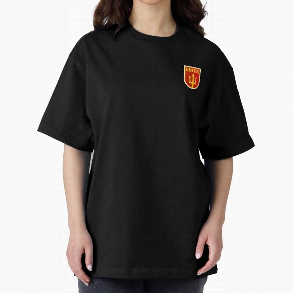 Manchester United Classic Shield Oversized T-Shirt Celebrate Fan Culture around FIFA World Cup 2026 USA Canada Mexico Spirit, Celebrating Argentina, Messi, Championship Spirit, Famous Goals, Roaring Crowds and International Football Unity; Great
