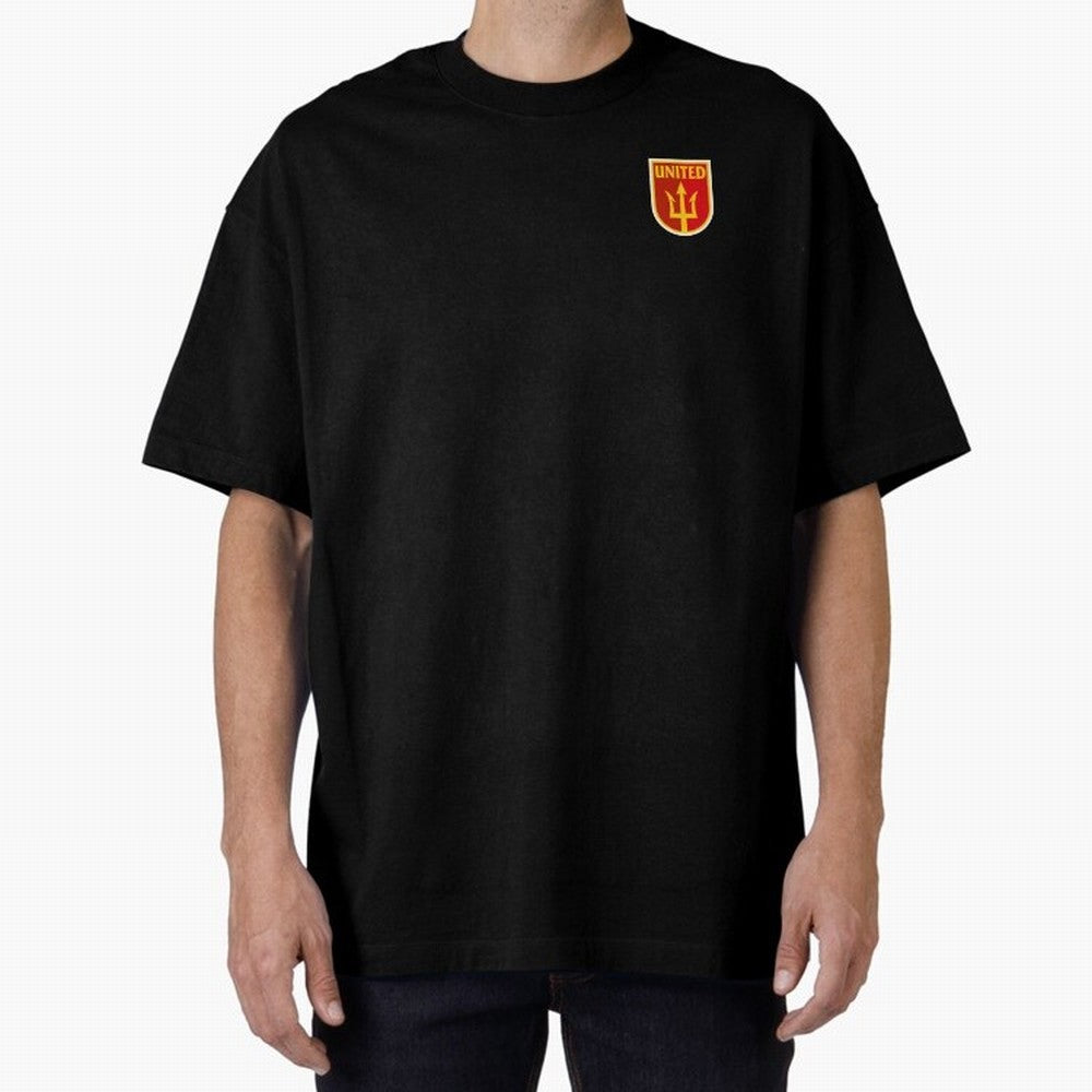 Manchester United Classic Shield Oversized T-Shirt Celebrate Fan Culture around FIFA World Cup 2026 USA Canada Mexico Spirit, Celebrating Argentina, Messi, Championship Spirit, Famous Goals, Roaring Crowds and International Football Unity; Great