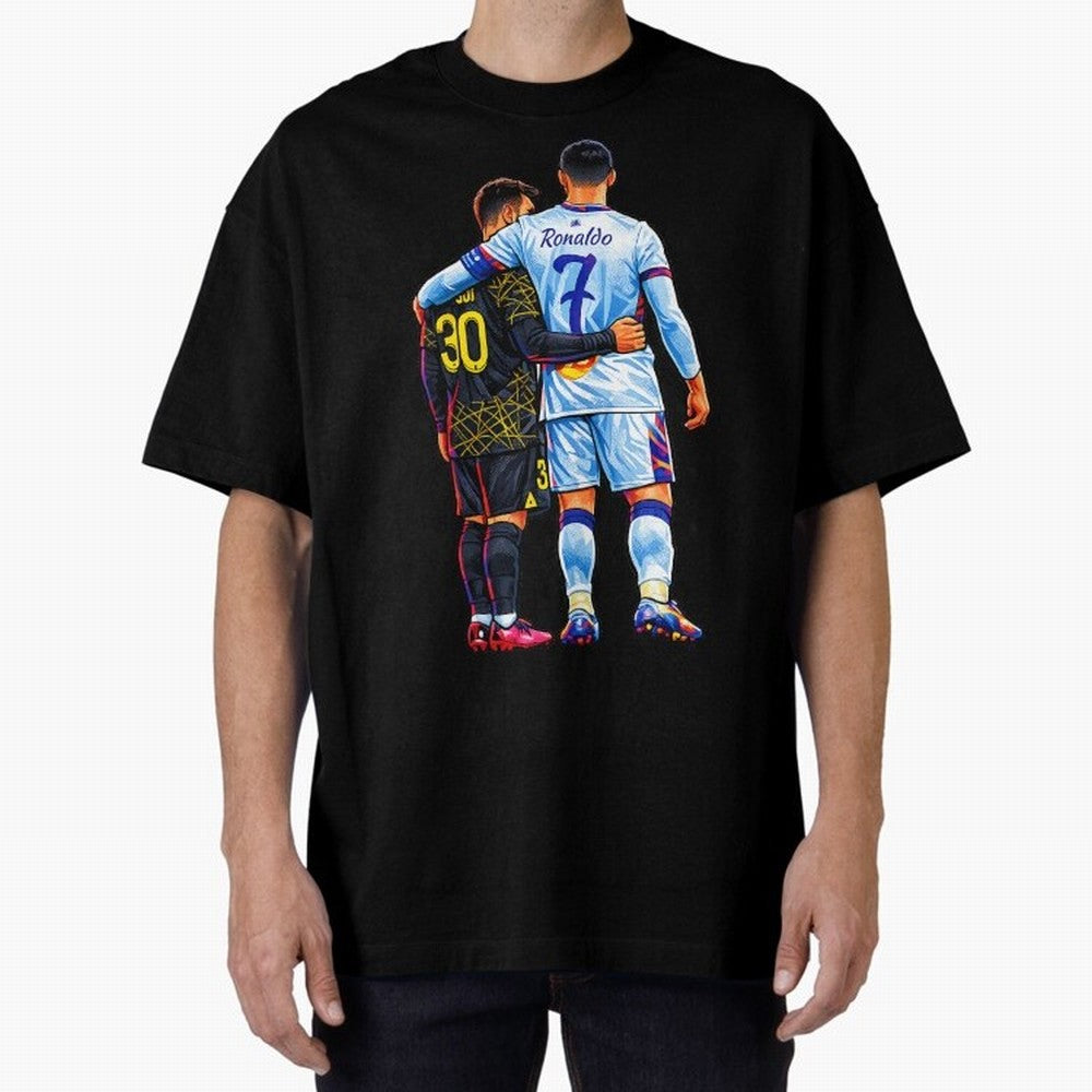 2 GOATS Oversized T-Shirt Celebrate Fan Favorites in the FIFA World Cup 2026 Group Stage Journey through Haaland Highlights, Brazil, Portugal and Argentina Pride, Classic Soccer Heritage, Championship Pressure, Fan Loyalty and International Pride;