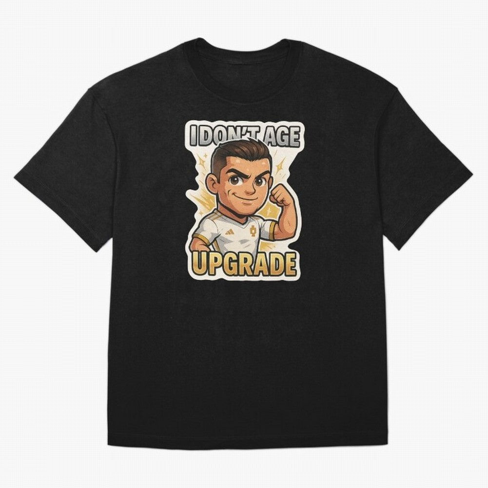 I Dont Age Upgrade Oversized T-Shirt Build FIFA World Cup 2026 Group Stage for Fans of CR7 and Spain, Bringing Worldwide Fan Energy, Dramatic Goals, Stadium Lights and Championship Celebrations; Ideal for Passionate Fans Who Love Underdog Stories,