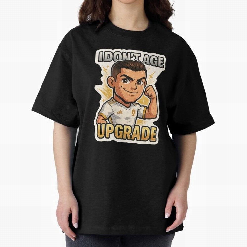 I Dont Age Upgrade Oversized T-Shirt Build FIFA World Cup 2026 Group Stage for Fans of CR7 and Spain, Bringing Worldwide Fan Energy, Dramatic Goals, Stadium Lights and Championship Celebrations; Ideal for Passionate Fans Who Love Underdog Stories,