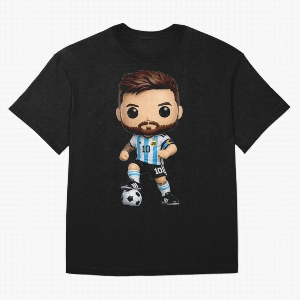 Lionel Messi Figurine Oversized T-Shirt Bring International Match Energy to the FIFA World Cup 2026 USA Canada Mexico Journey through Messi Highlights, Brazil Pride, Soccer Culture, Superstar Moments, National Team Dreams and Competitive Fire;