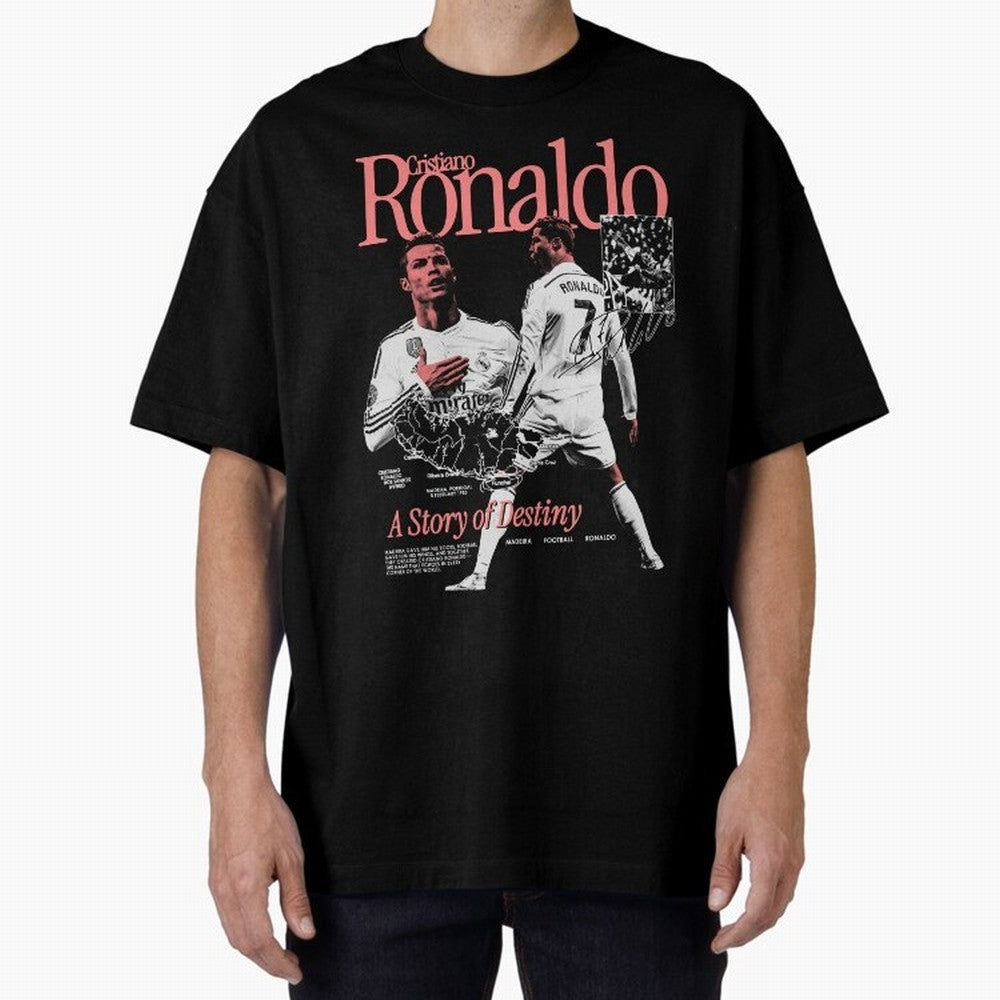 CR7 Cristiano Oversized T-Shirt Represent Global Football Passion for FIFA World Cup 2026, Connected to Haaland and Mbappe, Argentina and Brazil, Football Festival Excitement, Trophy Ambitions, Country Rivalries and Star Player Buzz; Ideal for