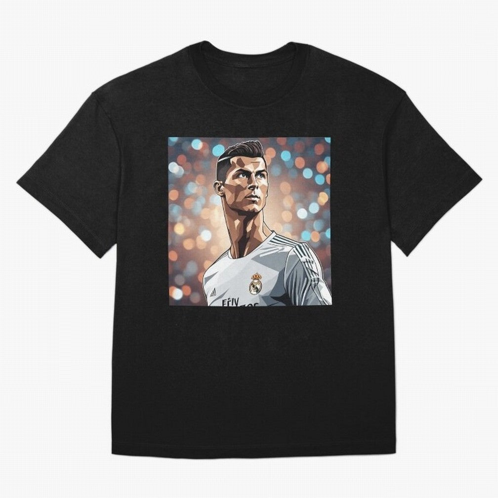 Ronaldo Cr7 Cristiano The Goat Artwork Futbol Soccer Oversized T-Shirt Show Championship Spirit for the FIFA World Cup 2026 Group Stage Journey through Messi, CR7 and Mbappe Highlights, Spain and Netherlands Pride, Classic Soccer Heritage,