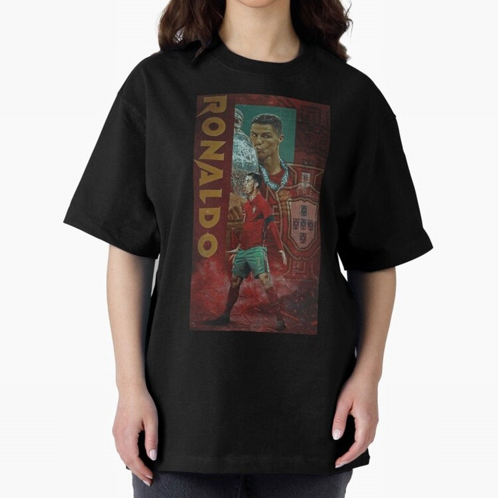 Cristiano Ronaldo Oversized T-Shirt Turn Football Passion into FIFA World Cup 2026 USA Canada Mexico for Fans of Messi, CR7 and Mbappe and France and Portugal, Bringing Championship Spirit, Famous Goals, Roaring Crowds and International Football