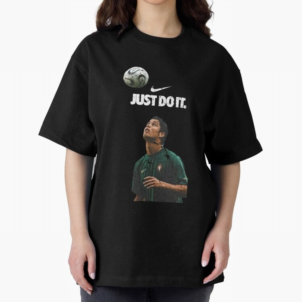 Cristiano Ronaldo Just Do It Oversized T-Shirt Fuel FIFA World Cup 2026 Spirit, Celebrating Germany, Cristiano Ronaldo, Haaland and CR7, Stadium Memories, Football Loyalty, International Chants and Championship Tradition; Great for Watch Parties,