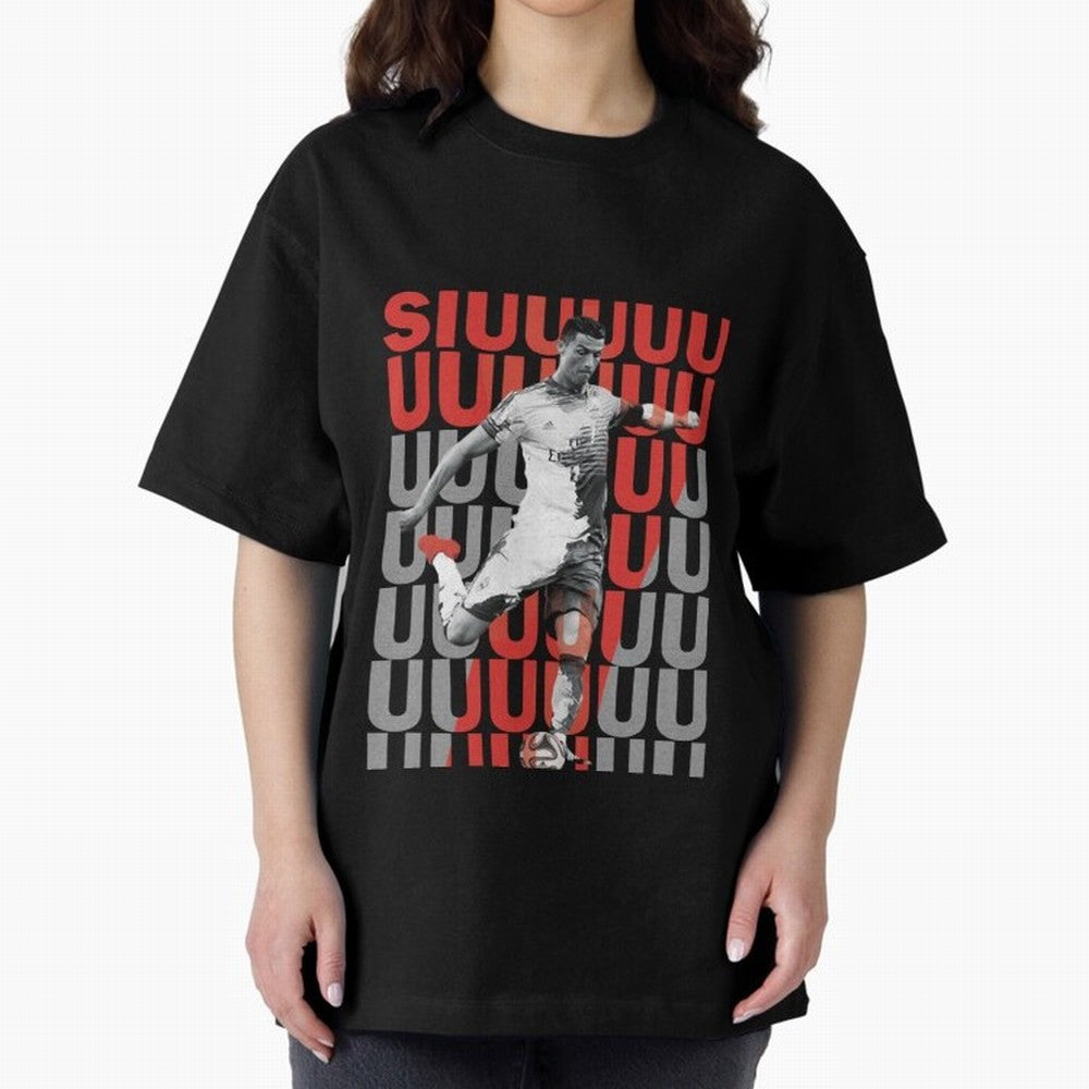 Siuuuuuu Cristiano Ronaldo Oversized T-Shirt Support Your Favorite Stars during Global Football Passion for FIFA World Cup 2026 USA Canada Mexico, Celebrating CR7 and Messi, Spain, Supporter Pride, Iconic Celebrations, Legendary Names and Global