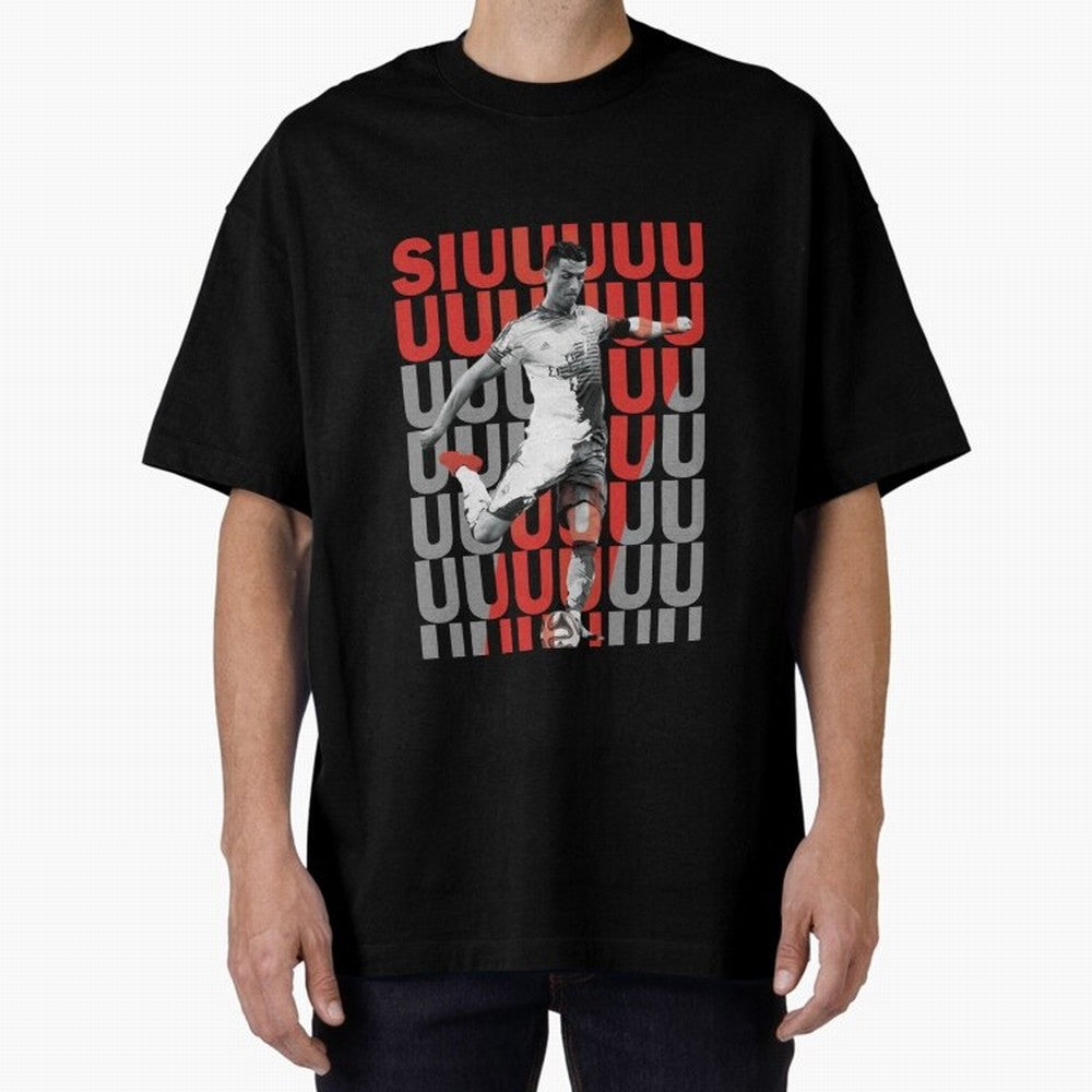Siuuuuuu Cristiano Ronaldo Oversized T-Shirt Support Your Favorite Stars during Global Football Passion for FIFA World Cup 2026 USA Canada Mexico, Celebrating CR7 and Messi, Spain, Supporter Pride, Iconic Celebrations, Legendary Names and Global
