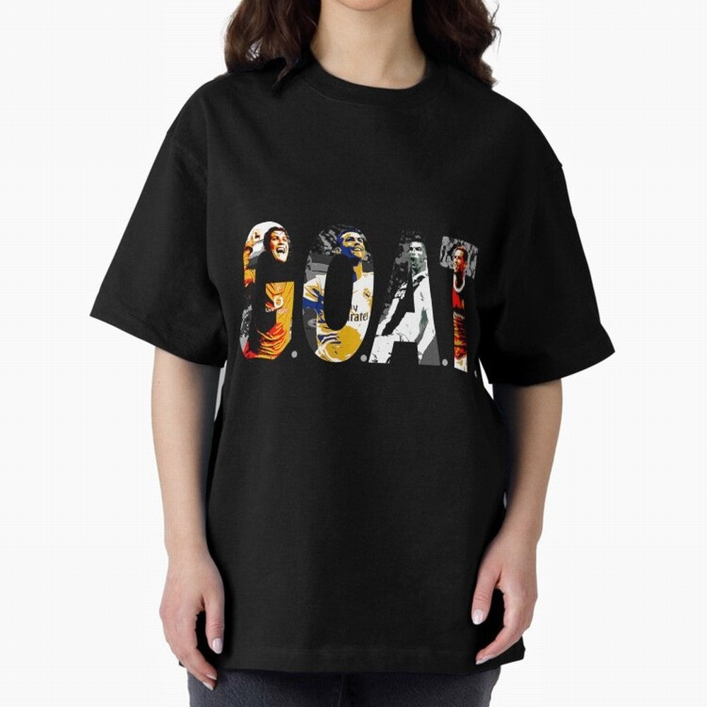 Cristiano Ronaldo Greatest Football Player Of All Time Oversized T-Shirt Honor the Football Icons of Match Day Hype around FIFA World Cup 2026 USA Canada Mexico, Messi and Cristiano Ronaldo, Argentina, Classic Soccer Heritage, Championship