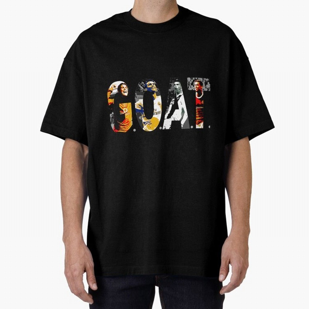 Cristiano Ronaldo Greatest Football Player Of All Time Oversized T-Shirt Honor the Football Icons of Match Day Hype around FIFA World Cup 2026 USA Canada Mexico, Messi and Cristiano Ronaldo, Argentina, Classic Soccer Heritage, Championship
