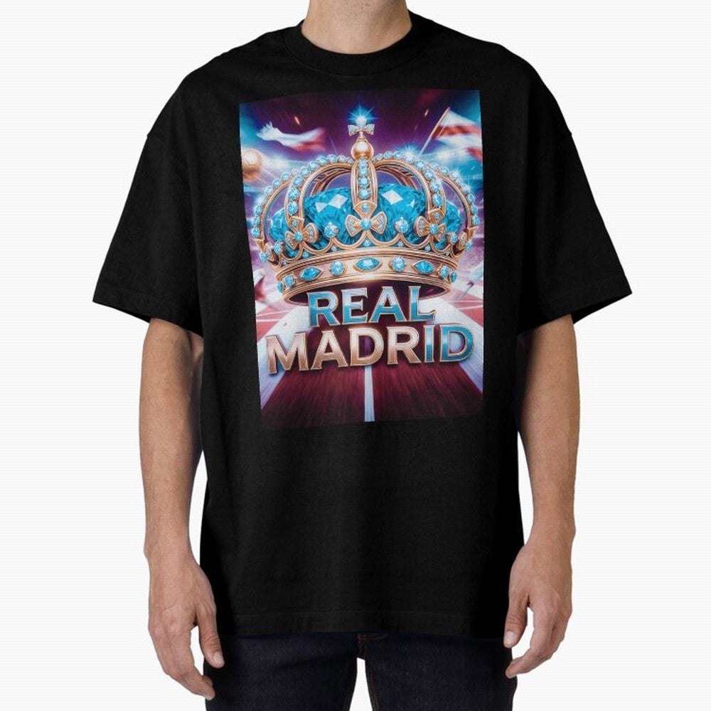 Real Madrid Oversized T-Shirt Enjoy Global Football Passion for FIFA World Cup 2026 Group Stage, Built around Haaland and Mbappe, Portugal, Sports Nostalgia, International Competition, Famous Players and Unforgettable Victories; Ideal for Fans Who