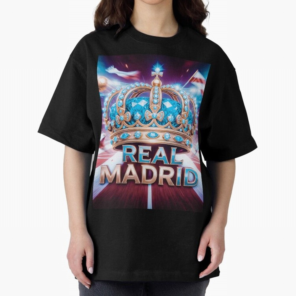 Real Madrid Oversized T-Shirt Enjoy Global Football Passion for FIFA World Cup 2026 Group Stage, Built around Haaland and Mbappe, Portugal, Sports Nostalgia, International Competition, Famous Players and Unforgettable Victories; Ideal for Fans Who