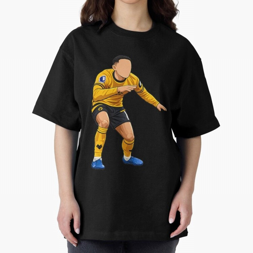 Matheus Cunha Goal Celebration Dance Oversized T-Shirt Celebrate Football Dreams Across Global Football Passion for FIFA World Cup 2026, Capturing Mbappe and Neymar, England, Vintage Soccer Flavor, Modern Football Stars, National Flags and Final
