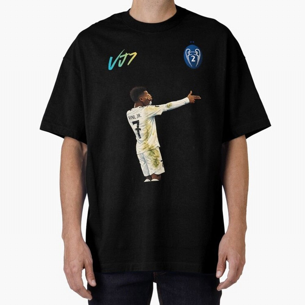 Vini Jr Oversized T-Shirt Build Match Day Hype around FIFA World Cup 2026 USA Canada Mexico, Mbappe and Neymar, Germany, Football Festival Excitement, Trophy Ambitions, Country Rivalries and Star Player Buzz; Built for Supporters Chasing Trophy
