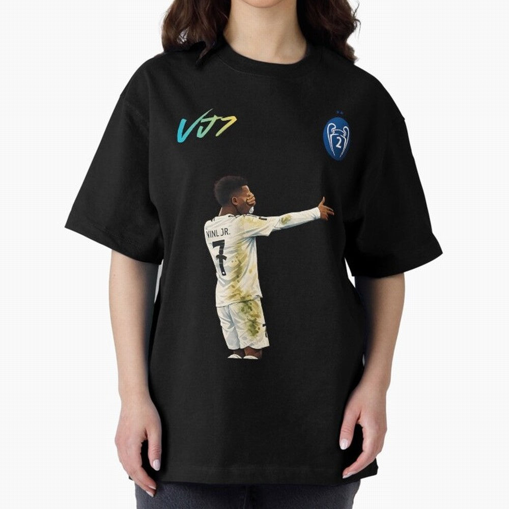 Vini Jr Oversized T-Shirt Build Match Day Hype around FIFA World Cup 2026 USA Canada Mexico, Mbappe and Neymar, Germany, Football Festival Excitement, Trophy Ambitions, Country Rivalries and Star Player Buzz; Built for Supporters Chasing Trophy