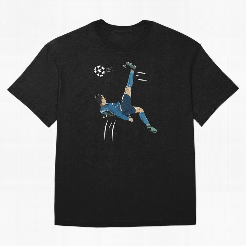 Cristiano Ronaldo Bicycle Kick Oversized T-Shirt Honor the Beautiful Game during FIFA World Cup 2026 for Fans of Cristiano Ronaldo and France and Portugal, Bringing Match Day Excitement, Supporter Culture, Golden Goals and Global Football Passion;