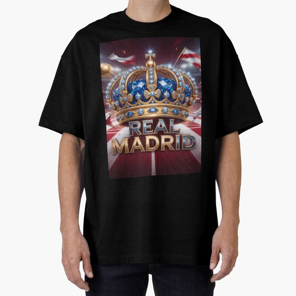 The Diamond of Real Madrid Oversized T-Shirt Celebrate Football Heritage in FIFA World Cup 2026 USA Canada Mexico Inspired by CR7 and Messi, France Energy, Game Day Rituals, Football Legends, Country Pride and the Road to the Final; Perfect for