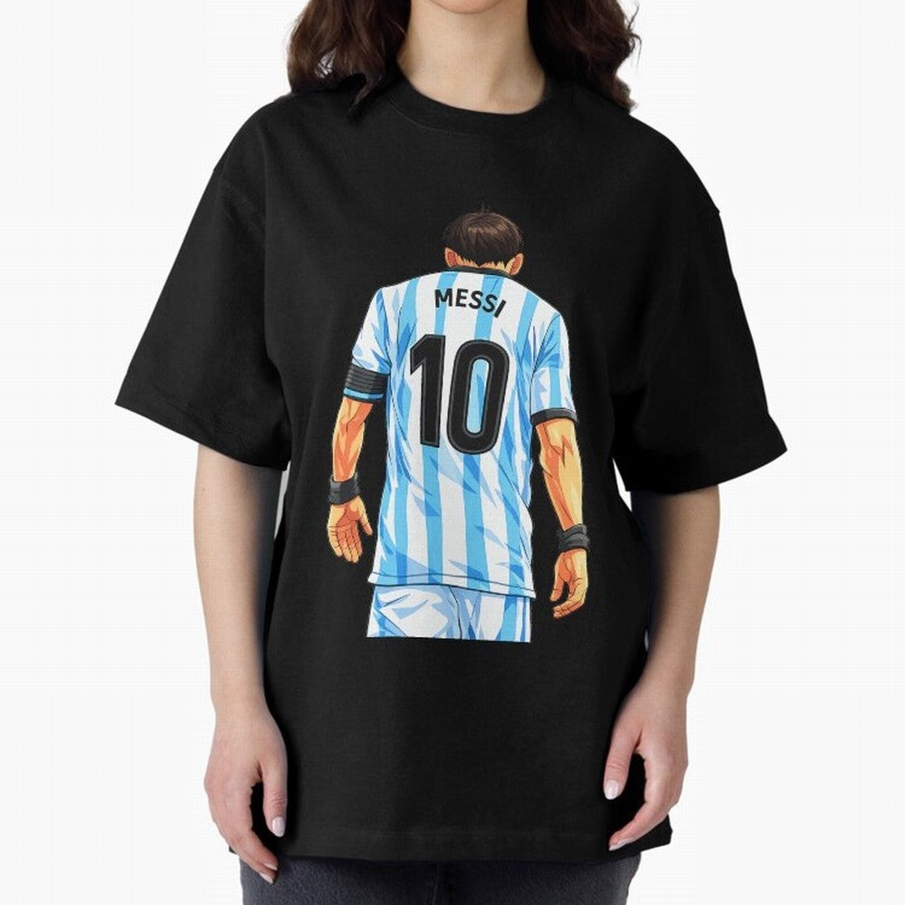 Messi Argentina 10 Oversized T-Shirt Represent Football Lovers during FIFA World Cup 2026 Group Stage for Fans of Mbappe and Neymar and Brazil, Bringing Vintage Soccer Flavor, Modern Football Stars, National Flags and Final Night Emotion; Ideal for