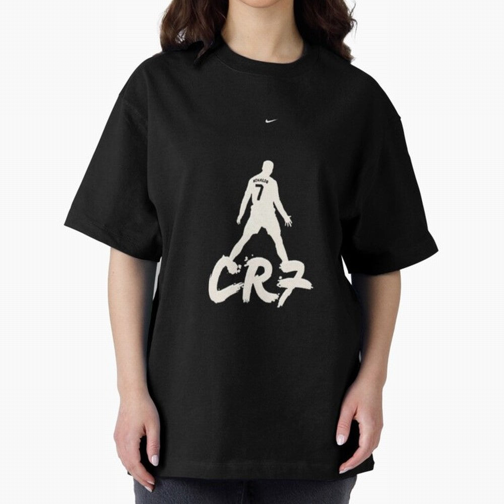 Cristiano Ronaldo CR7 Minimalist Silhouette Football Art Oversized T-Shirt Join Match Day Hype around FIFA World Cup 2026 USA Canada Mexico, Cristiano Ronaldo, Haaland and CR7, England, Championship Spirit, Famous Goals, Roaring Crowds and