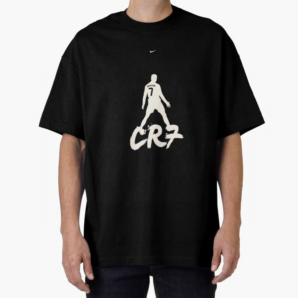 Cristiano Ronaldo CR7 Minimalist Silhouette Football Art Oversized T-Shirt Join Match Day Hype around FIFA World Cup 2026 USA Canada Mexico, Cristiano Ronaldo, Haaland and CR7, England, Championship Spirit, Famous Goals, Roaring Crowds and