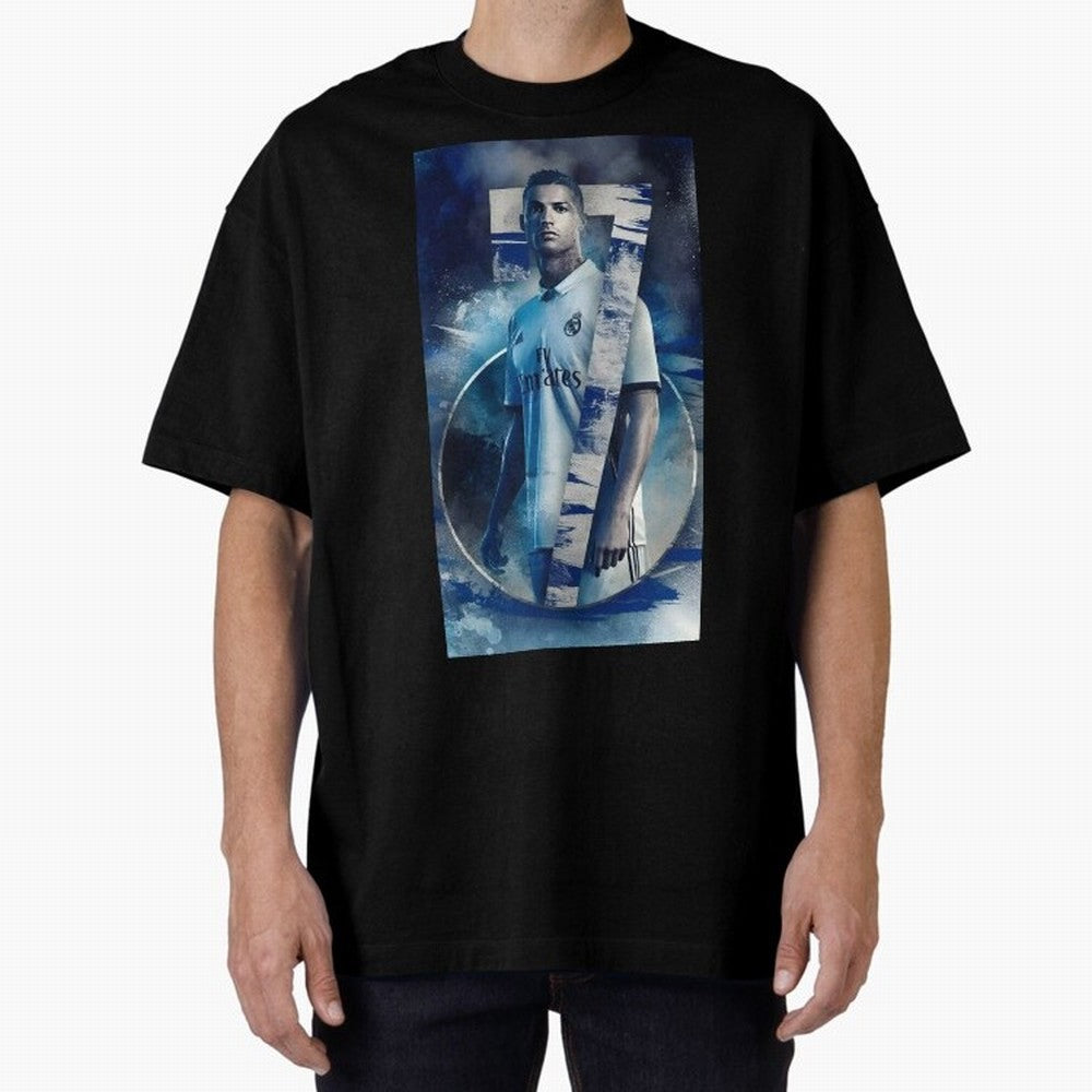 Cr7 art design wallpaper Oversized T-Shirt Support Your Favorite Stars during FIFA World Cup 2026 USA Canada Mexico Spirit, Made for Portugal, Spain and Germany, Cristiano Ronaldo, Haaland and CR7, Sports Nostalgia, International Competition,